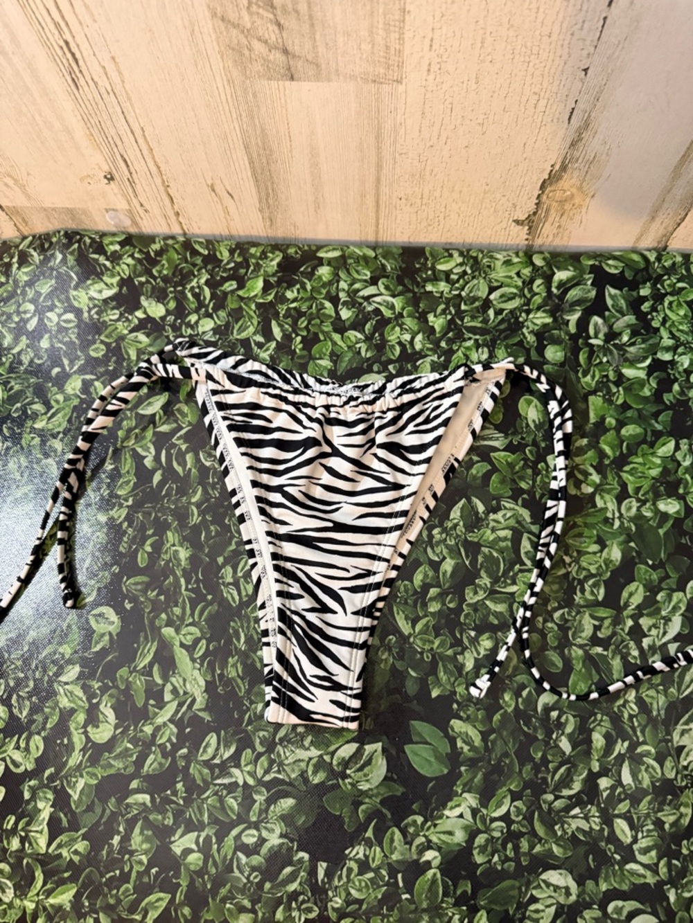 wild fable White and Black Zebra Tie-Side String Bikini Bottom